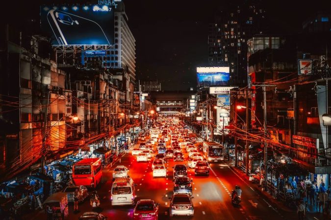 bangkok rush hour at night