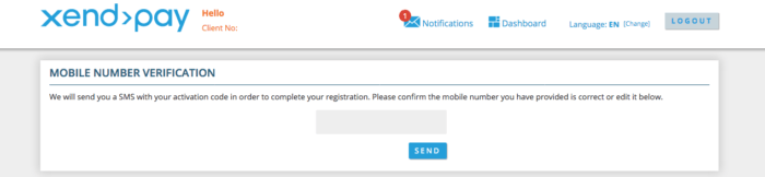 XendPay Mobile Verification