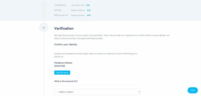Wise verification process