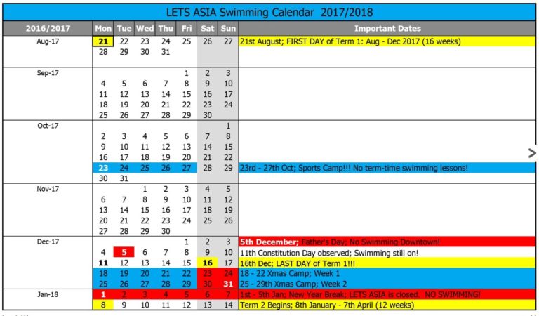 lets asia schedule