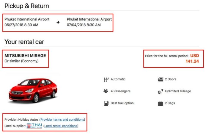 deal from happy car in Phuket international airport