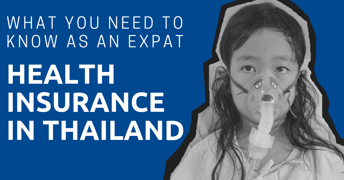A girl wearing an oxygen mask with the title: Health Insurance in Thailand: What You Need to Know as an Expat