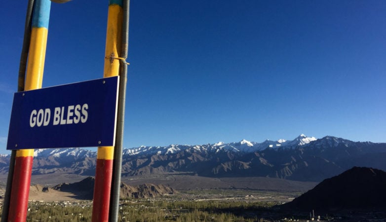 A God bless sign in Ladakh.