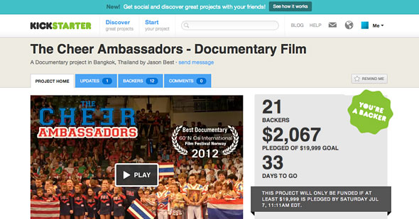 Campaña de Kickstarter de Cheer Ambassadors