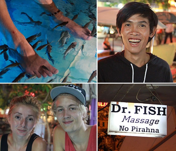 Siem Reap: 2012: Fish massage