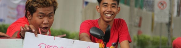 Guys with Sign