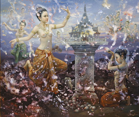 Nang Songkran por el artista tailandés Sompop Budtarad