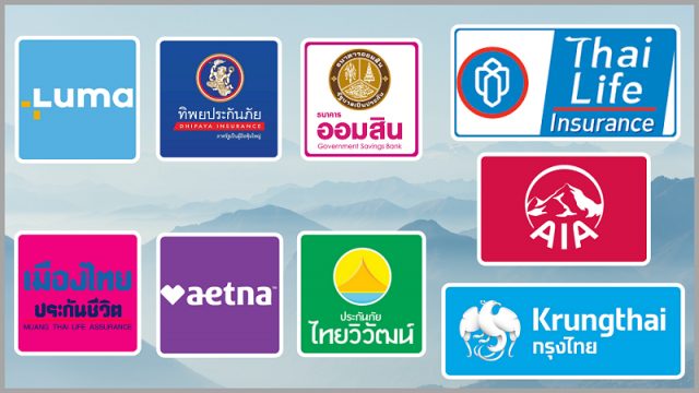 A graphic of Thailand insurance company logos.