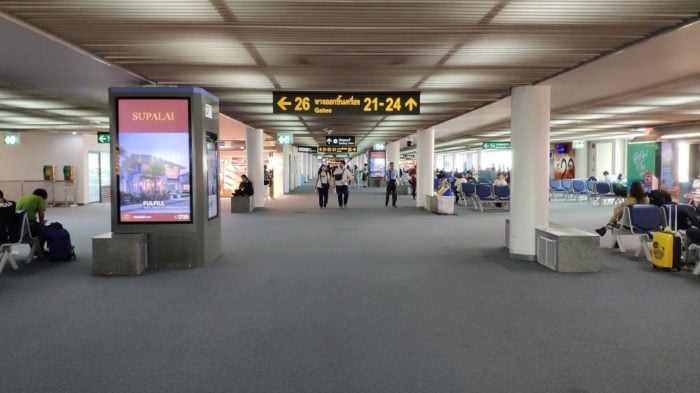 airport aisle in Don Mueng airport. 