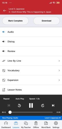 mobile application for JapanesePod101