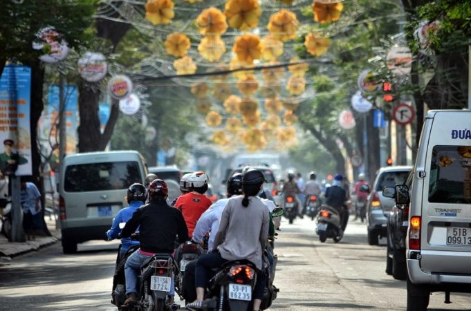 hectic traffic in Vietnam