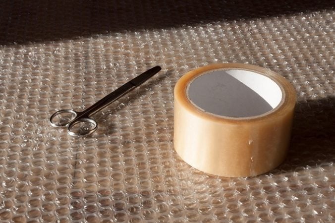 tape and bubble wrap