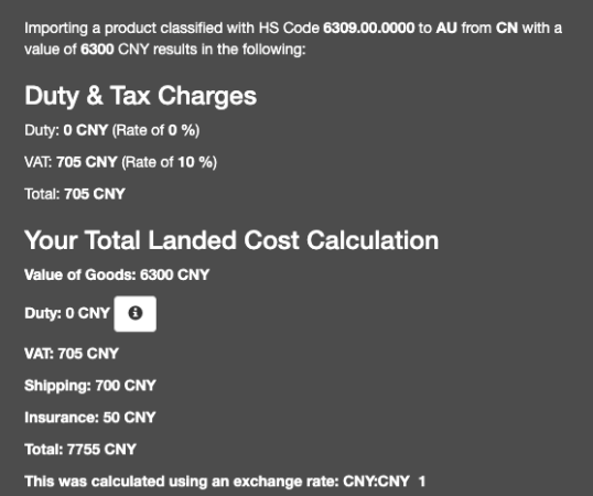 Customs Fees, Duties, & Taxes