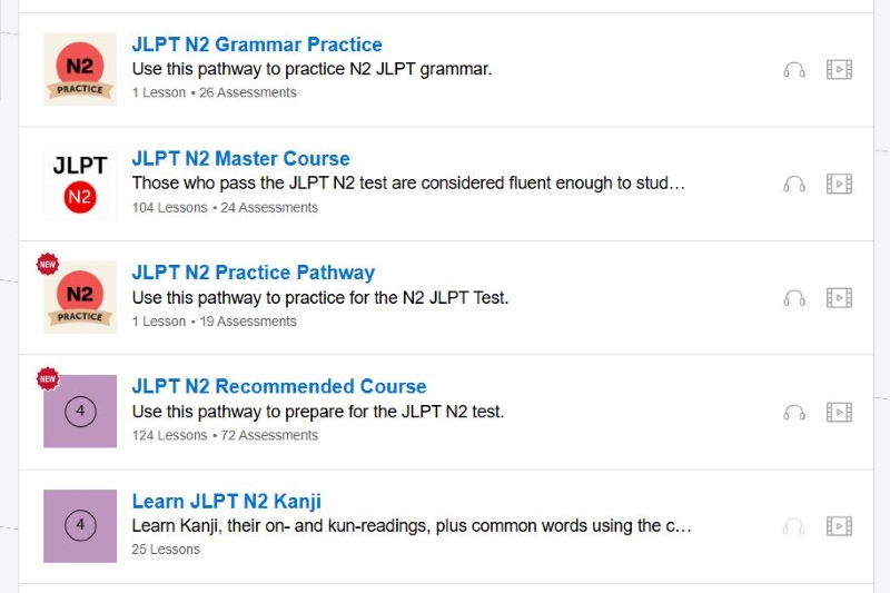 JLPT N2 course from JapanesePod101.