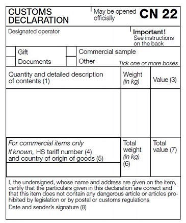 CN22 form