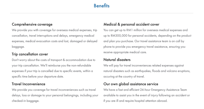 AIG Travel Insurance Malaysia: Benefits