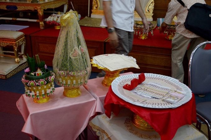 Sin sod in Thai traditional wedding