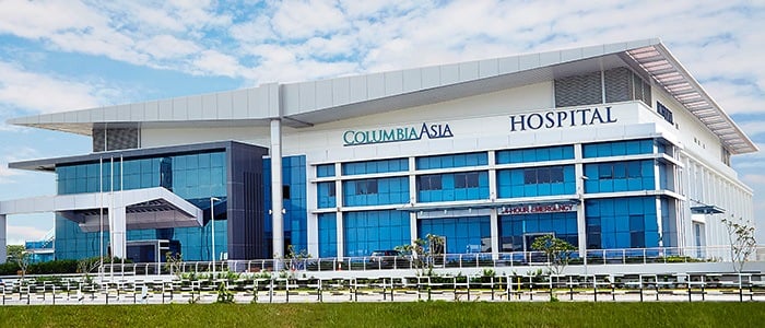 Exterior view of Columbia Asia Hospital in Malaysia