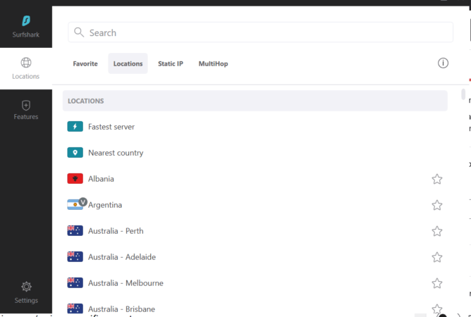 Picking a Surfshark VPN location
