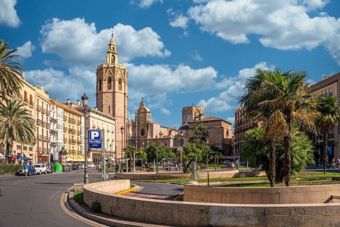 Valencia city square. 