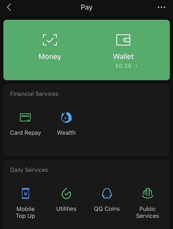 WeChat Pay screenshot from a mobile phone 