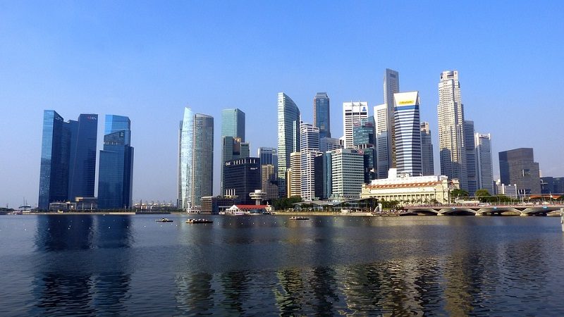 Singapore skyline.