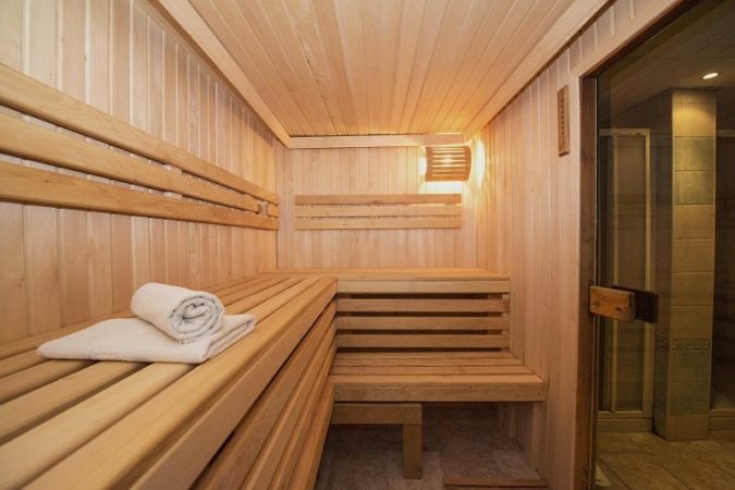 sauna room inside a serviced apartment
