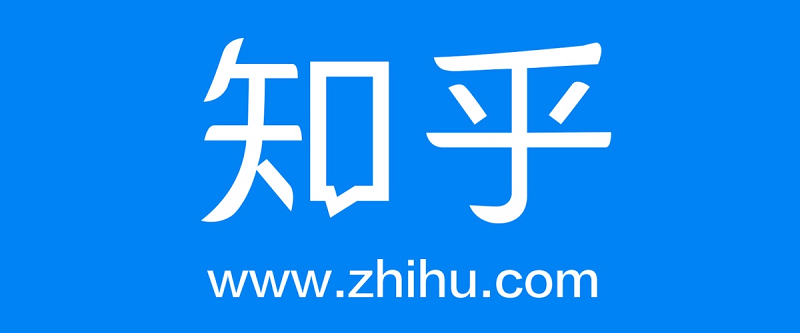 Zhihu blue logo and website address