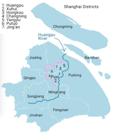 Shanghai Districts map