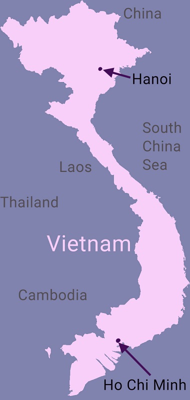 Pink and Purple Map of Vietnam
