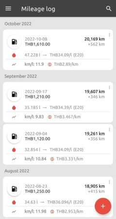 Track fuel consumption with Fuelio