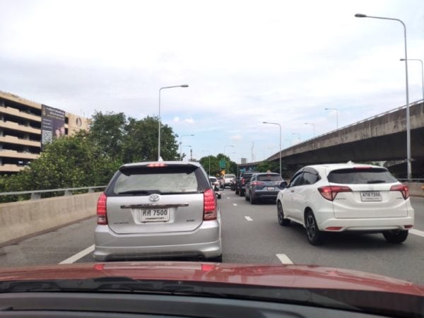 traffic on a highway 