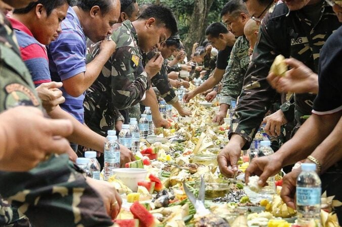 Boodle fight in the Philippines