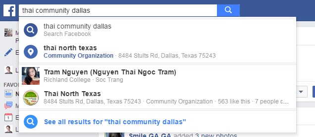 Thai facebook dallas result