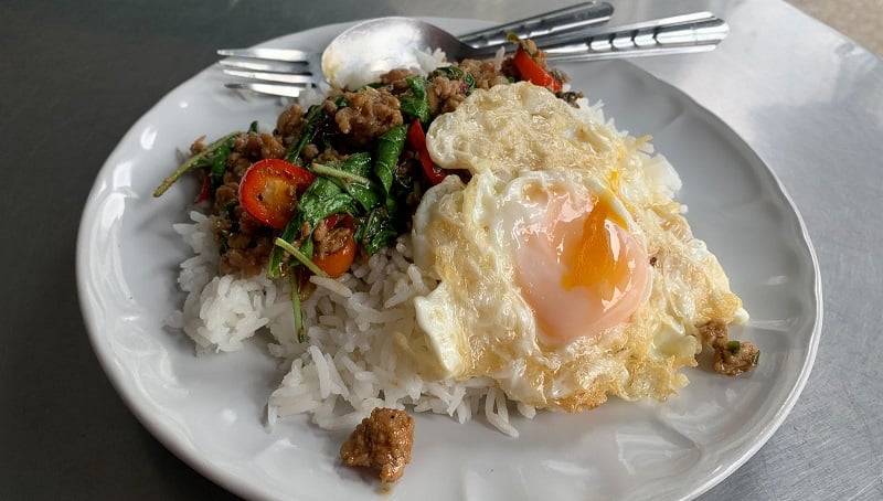 It is the perfect Bangkok meal, pad kaprao will never disappoint.