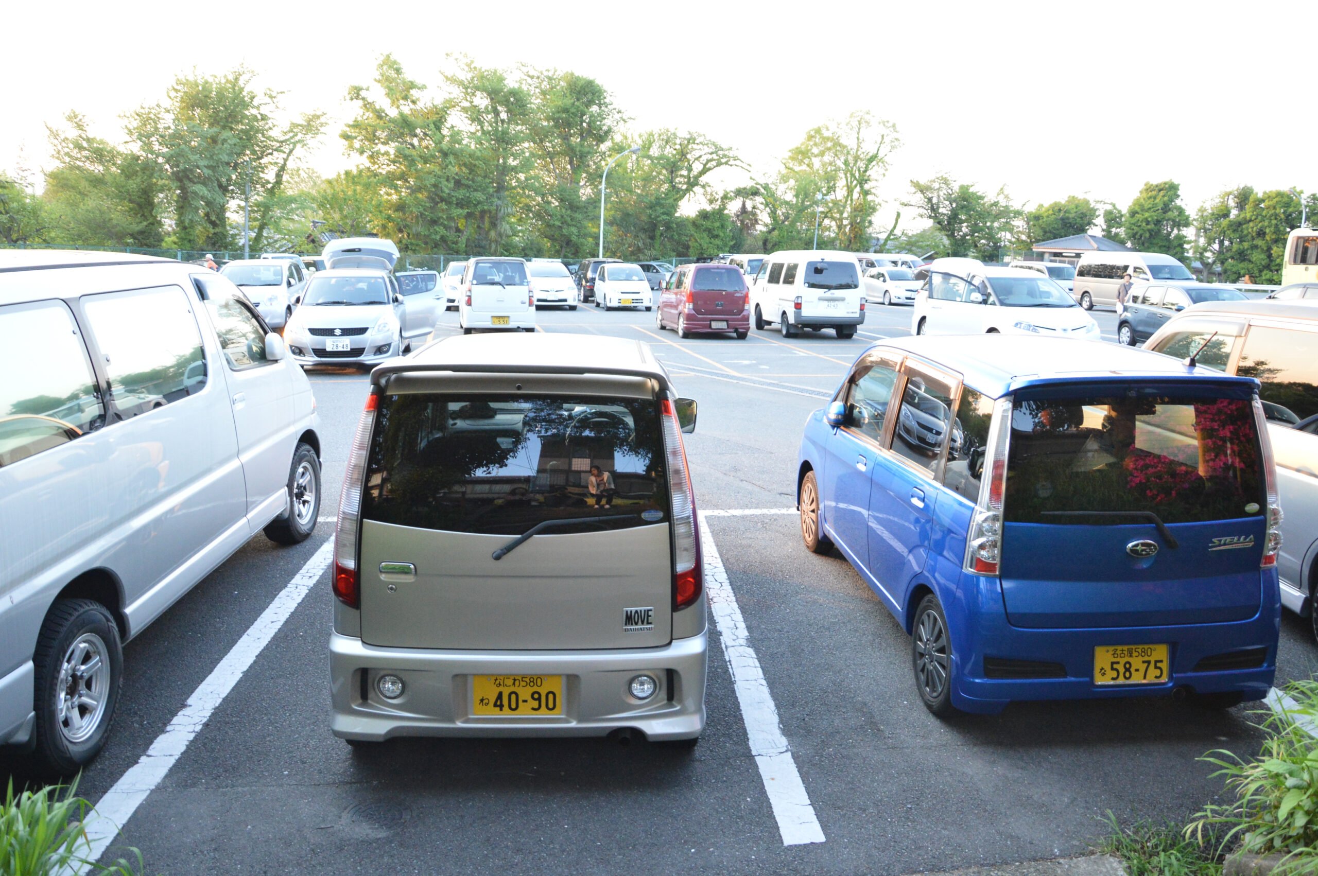 Kei car parking in Japan