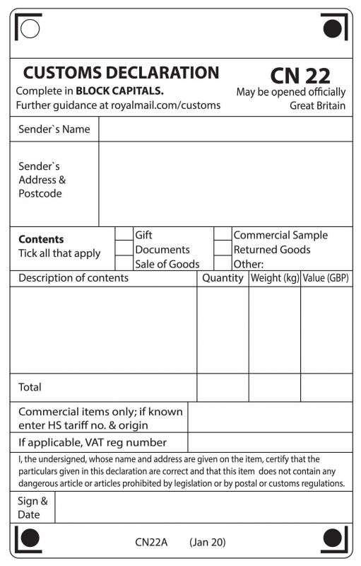 CN22 form