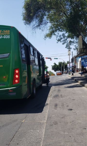 bus in Mexico on a street