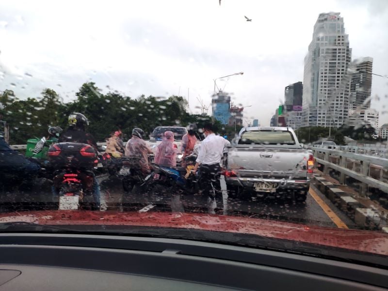 road accident while raining