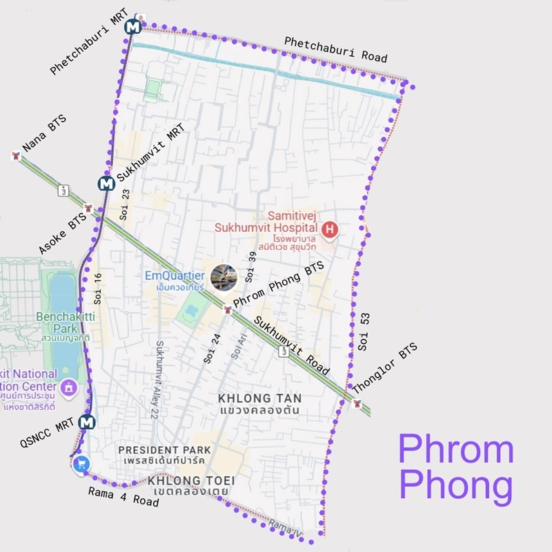 Phrom Phong area map