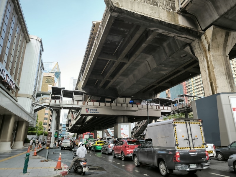 road and bts in Bangkok