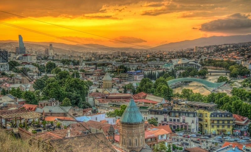 Sunset view at Tbilisi