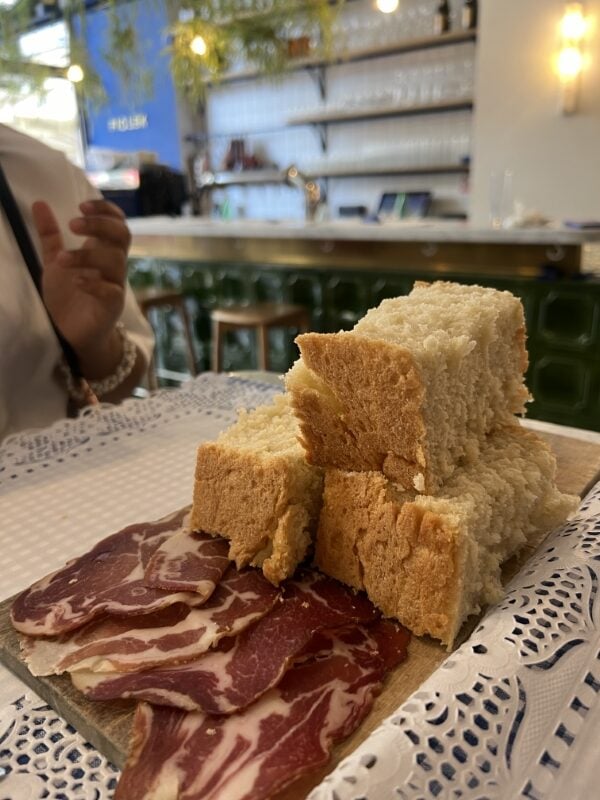 Typical bread and ham in Croatia