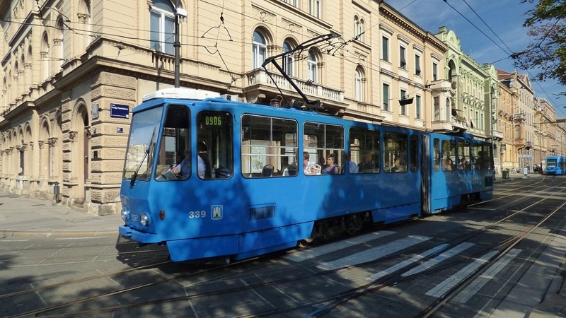 Tram in Zagreb, Croatia