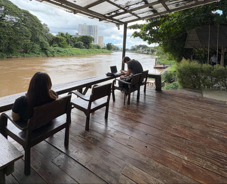 Solo weekends working by rivers in Chiang Mai