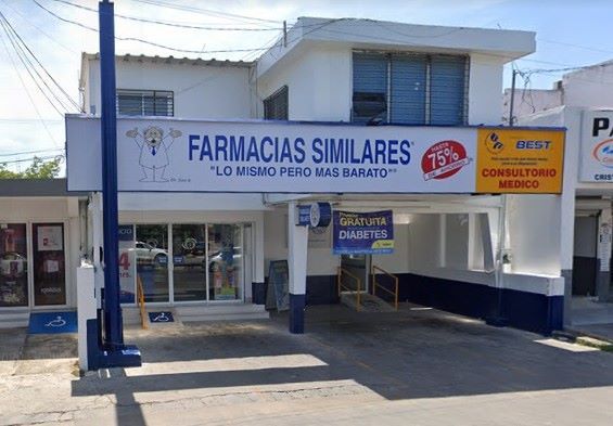 Farmacias similares, local pharmacy in Mexico.