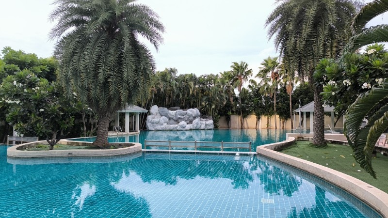 swimming pool in a gated community in Bangkok