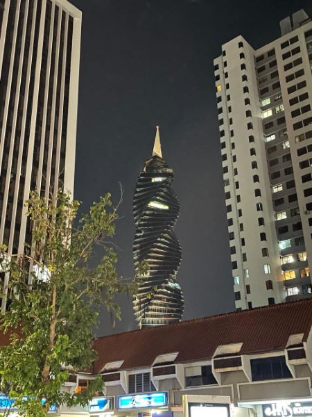 The F&F Tower, known as the Corkscrew, rising above Panama City's skyline