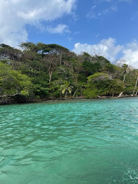 Turquoise Caribbean water off the Panama coast