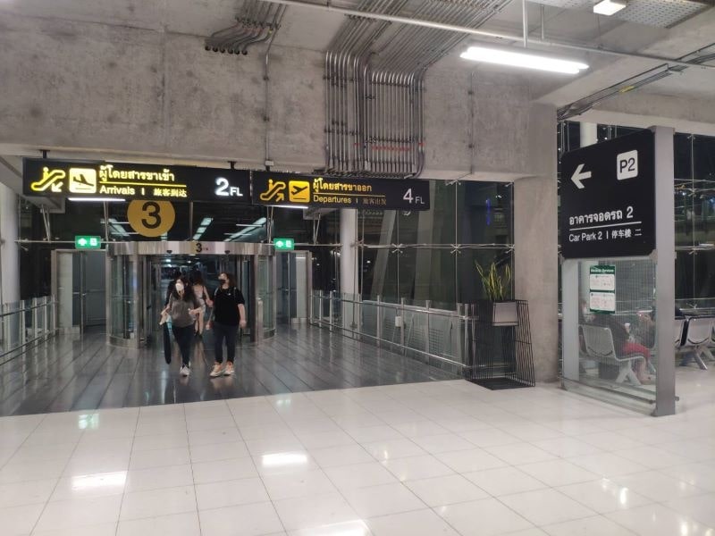 Suvarnabhumi International Airport entrance in Bangkok